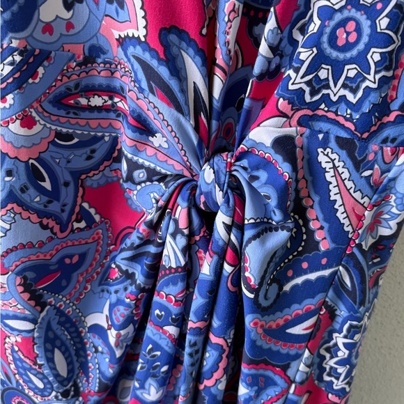 Talbots Plus sheath Dress with Side Knot Cap Sleeves Midi Length Career Church - Picture 5 of 10